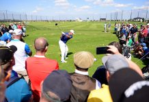 Meanwhile at the Czech Masters Players Are Trying to Hit Cardboard Cutouts of Each Other