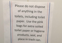 This Sign on a Bathroom Wall at the Olympics is a Reminder of How Good We Have it Here
