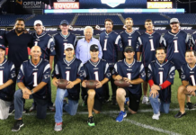US Ryder Cup Team Visits New England Patriots, All Wear the Same Jerseys Except for Furyk