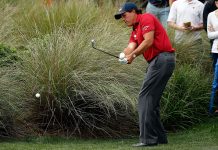 Phil Mickelson Beat Ryder Cup Teammates in a Closest to the Pin Contest Right-Handed