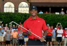 You Got Mail: Tiger Woods Receives His Tour Championship Trophy Tiger Woods