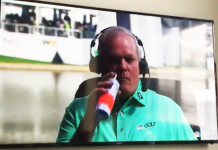 Based Johnny Miller Broadcast in Bare Feet Sucking Down Cheez Whiz
