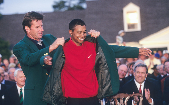 Tiger Woods Nick Faldo 1997 Masters