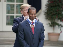 President Trump Tiger Woods White House