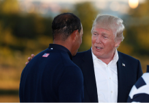 Trump Squeezes in Round of Golf with Tiger Woods Ahead of Super Bowl Trip President Donald Trump Tiger Woods