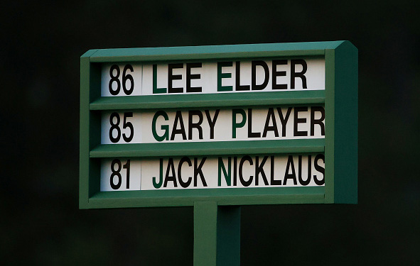 The names of Honorary Starters Lee Elder, Gary Player and Jack Nicklaus