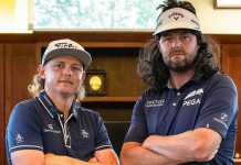 After Win at the Zurich, Cameron Smith Backpedals on Cutting Mullet Marc Leishman, wearing a wig mullet, and Cameron Smith
