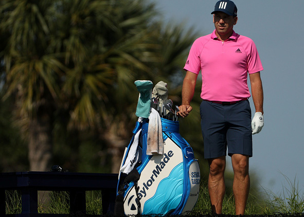 Sergio Garcia with new TaylorMade bag