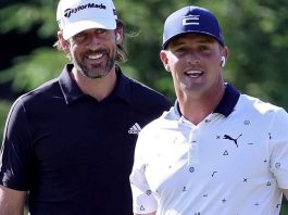 Aaron Rodgers and Bryson DeChambeau at The Match