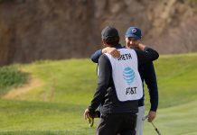 Jordan Spieth’s 63 Sets Up Sunday Showdown at Pebble Beach Jordan Spieth and caddie Michael Greller AT&T Pebble Beach Pro-Am at Pebble Beach Golf Links