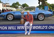 Sam Burns Wins Charles Schwab Challenge in a Playoff Sam Burns Wins 2022 Charles Schwab Challenge Car and Trophy