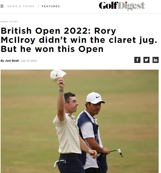 Golf Digest Rory McIlroy is the real British Open winner