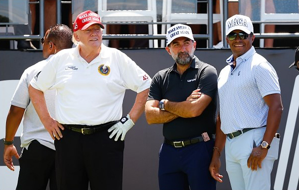 His Excellency Yasir Al-Rumayyan and President Donald Trump 2022 LIV Golf Bedminster