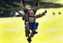 Greg Norman Launches LIV Golf Boston Event With Parachute Entrance 2022 LIV Golf Boston Greg Norman Parachutes