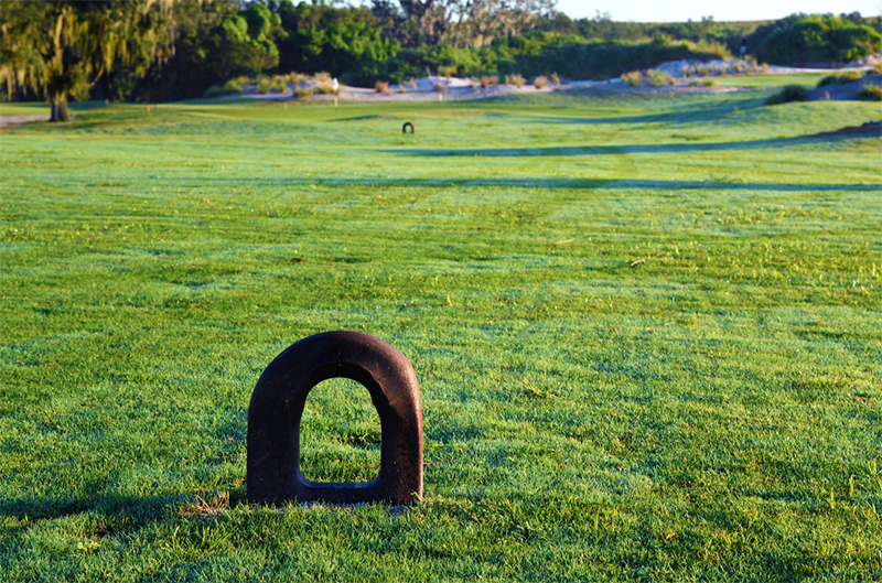 The tee markers at The Chain Streamsong