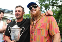 X Roundup: “Box-Office” Bryson DeChambeau Arrives in Nashville With U.S. Open Trophy in Tow Bryson DeChambeau with George Kittle of the SF 49ers