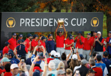 Team USA Hoists Presidents Cup For 12th Straight Time, Spanning 24 Years USA wins 2024 Presidents Cup Day 4 Tony Finau Trophy