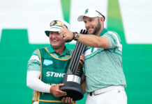 Dean Burmester Stuns Rahm and Ballester in Playoff to Win LIV Golf Chicago 2025 LIV Golf Chicago Dean Burmester Playoff Wins Trophy