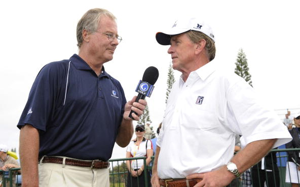 Golf Channel announcer Mark Rolfing Tim Finchem