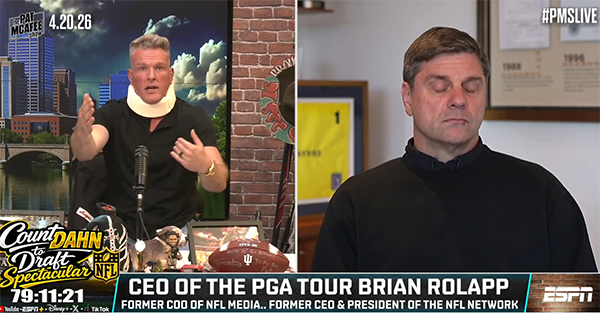 PGA Tour Pat McAfee Brian Rolapp LIV Golf