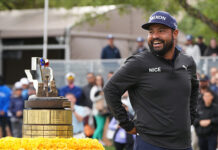J.J. Spaun Claims Emotional Second Valero Texas Open Title 2026-Valero Texas Open JJ Spaun Wins Trophy