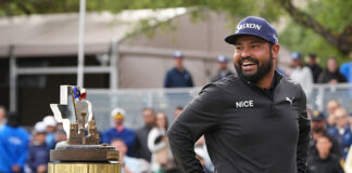 J.J. Spaun Claims Emotional Second Valero Texas Open Title 2026-Valero Texas Open JJ Spaun Wins Trophy