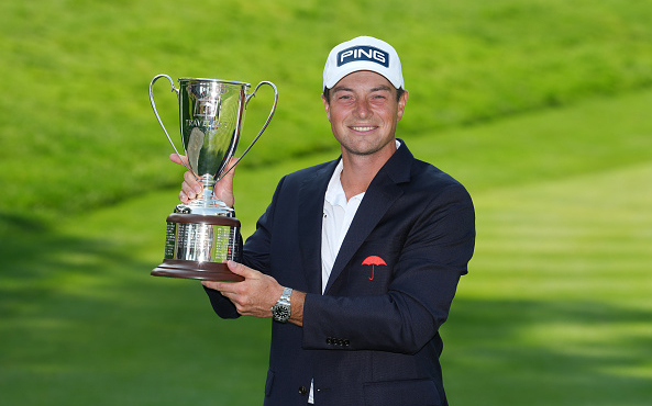 2026-Travelers Championship Viktor Hovland Wins Trophy