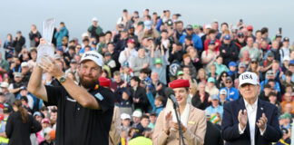 Native Son Shane Lowry Delivers Historic Rout to Win Irish Open at Doonbeg 2026 Irish Open Shane Lowry Wins Trophy Trump