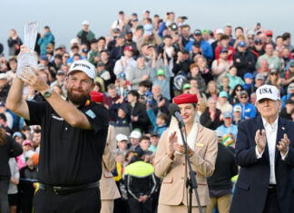 Native Son Shane Lowry Delivers Historic Rout to Win Irish Open at Doonbeg 2026 Irish Open Shane Lowry Wins Trophy Trump