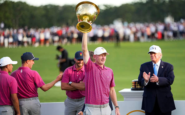 2026-Presidents Cup USA Wins Trophy Trump